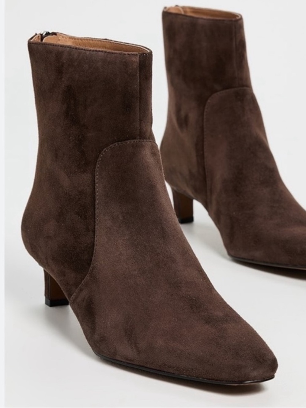 Madewell Dimes Kitten Heel Boots Brown Suede - Picture 3 of 9